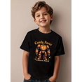 thumbnail image 2 of Boys Halloween Pumpkin Robot Graphic T-Shirt, Black Casual Style Halloween Shirts With Robot and Pumpkin, Girls/Boys Fall Clothes, Round Neck Short Sleeve T-Shirt, 2 of 7