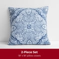 thumbnail image 2 of Mellanni Decorative Throw Pillow Covers with Pinsonic Quilt Stitching, 18x18, Medallion Blue, 2 Count, 2 of 6
