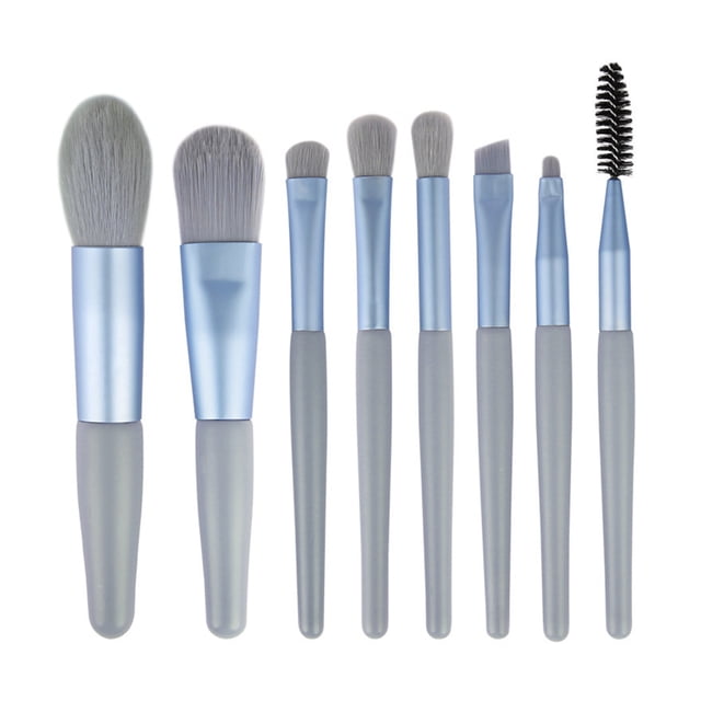 Pinceles de maquillaje con mango de plástico Polvo impermeable Fundación Maquillaje de sombra de ojos Set Soft Cepillo Profesional Herramientas Ligero Azul Tipo 2 Paquete de 8 Scienceny CE001702-02