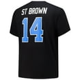 thumbnail image 3 of Men's Fanatics Amon-Ra St. Brown Black Detroit Lions Big & Tall Player Name & Number T-Shirt, 3 of 3