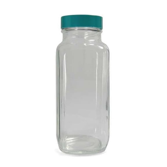 Qorpak Bottle French Sq w/ Cap 240 ml,PK24 GLC-01336