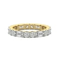 thumbnail image 2 of Emerald & Round Shape Lab Grown Diamond Emory Eternity Ring For Women | 2 Carat IGI Certified 14K Yellow Gold | FG-VS Quality Friendly Diamonds Eternity Ring Size 9, 2 of 4