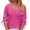 Hot Pink, variant on GaThRRgYP Summer Tops,Plus Size Tops Short Sleeve,Women's Summer Solid Lace V-neck Bubble Short Sleeve Solid T-shirt Top