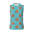 thumbnail image 6 of Lsque Funny Chicken Print Men's Cotton Blend Sleeveless Muscle Shirts (S-3XL)- Moisture Wicking, Odor Protection, UPF 30+,XX-Large, 6 of 8