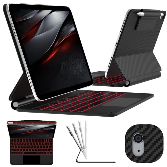 typecase Étui Clavier Edge pour iPad 11th (A16, 2025) et iPad 10th Gen 10.9 Pouces (2022) – Magnétique avec Pavé Tactile Multi‐touche, Rétroéclairage 11 Couleurs
