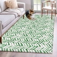 thumbnail image 3 of Area Rug for Living Room, Green Line Non-Slip Indoor Large Carpet for Bedroom/Dining Room, Vintage Abstract Geometric Stripes Watercolor Washable Low-Profile Floor Mat Runner Rugs - 2.7 x 5 Ft, 3 of 7