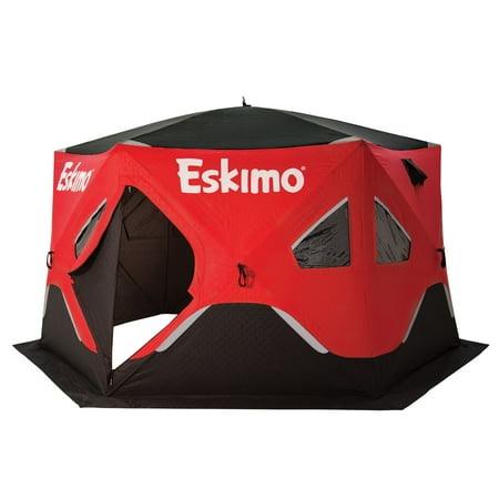 Eskimo FatFish 6120i Insulated 5-7 Person Pop Up Ice Fishing Shanty Shelter (Best Ice Fishing Shelter)