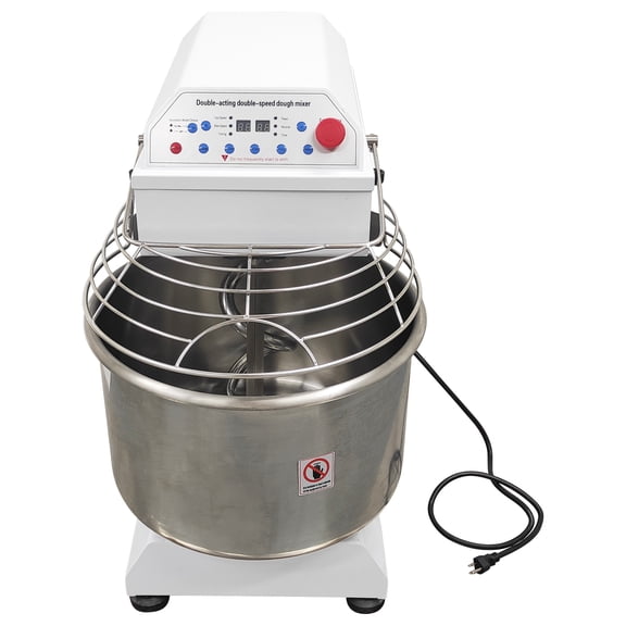 30L Commercial Double-Acting Double-Speed Dough Mixer Stainless Steel Stand Mixer Upgraded Control Panel