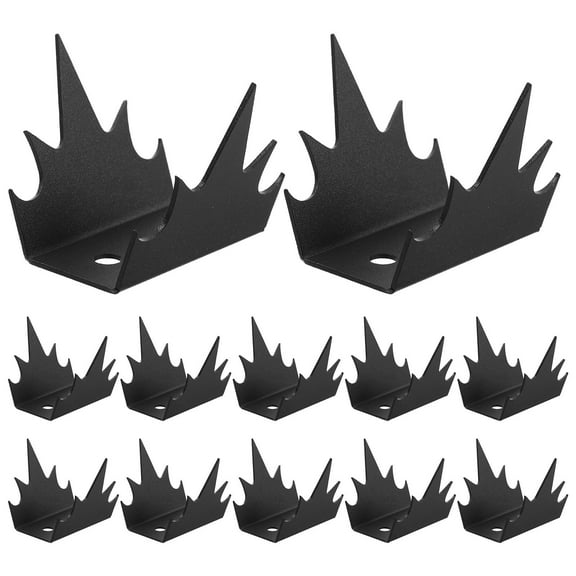 KAJNBN 1Set Black Sharp Pointed Anti Climb Fence Spikes Carbon Steel Garden Security Measures 5.00X4.30X2.40cm