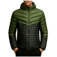 thumbnail image 2 of YueHuiYing Men's Solid - Color Thickened Winter Jacket Long Sleeve, Detachable Cap, Zipper Closure, Hooded with Functional Pockets, 2 of 7