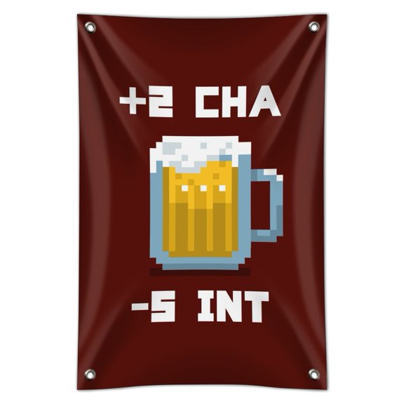 8-Bit Pixel Retro Beer Charisma Buff Gamer Game Home Business Office Sign