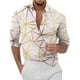thumbnail image 1 of Camisas Vaqueras Para Hombre XXL Casual Hombres Solapa suelta Estampado geométrico Manga larga Puños Botón Puerto Estilo Floral Camisa Playa Hawaiianss Verano Top (Gold, 4XL), 1 of 3