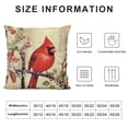 thumbnail image 6 of ONETECH  4 Pack Peace Pigeon Red Cardinal Birds Sparrow Birds Stand on Fruit Tree Branch Square Throw Pillow Cases Vintage Post Card Style Decorative 2pcs Home Cushion Cover 2pcs, 6 of 6