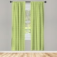 thumbnail image 5 of Ambesonne Geometric Window Curtains, Vortex Whirlpool Motif, Each 28" W x 84" L, Apple Green White, 5 of 5