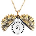thumbnail image 1 of 12 Constelación del zodiaco Collar con medallón de girasol Letra inspiradora Collar con colgante de girasol Collar de cadena de clavícula Regalo de joyería para mujer Novia Wmkox8yii  fajkfhkj189, 1 of 1