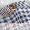 thumbnail image 4 of 3 Piece Navy Blue White Plaid Duvet Cover Set Queen Size, Microfiber Comforter/Quilt Cover with Corner Ties and 2 Pillowcases, Farmhouse Checkered Buffalo All Season Soft Bedding with Zipper Closure, 4 of 8