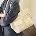 thumbnail image 5 of BadPiggies Tote Bag for Women, Large Oxford Shoulder Bag Work Laptop Book Bag Satchels Handbags - White, 5 of 9