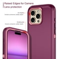 thumbnail image 3 of Petocase for iPhone 16 Pro Max Phone Case,Shockproof Dust/Drop Proof 3-Layer Protective Heavy Duty Durable Rugged Hybrid Cover for iPhone 16 Pro Max,Red/Pink, 3 of 8