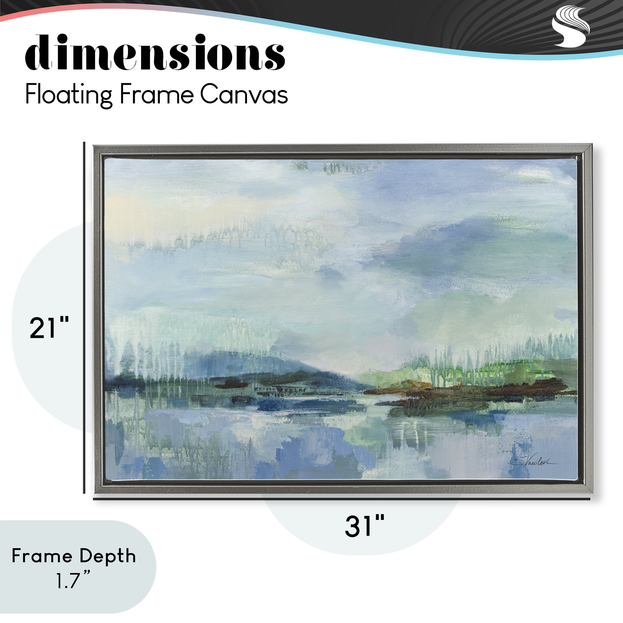 Stupell Industries Rain Over The Lagoon Gray Framed Floater Canvas Wall Art, design by Silvia Vassileva