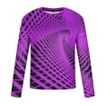 thumbnail image 4 of Blusas y camisas de manga larga con cuello redondo para hombre, blusa informal de manga larga con cuello redondo y estampado., 4 of 5