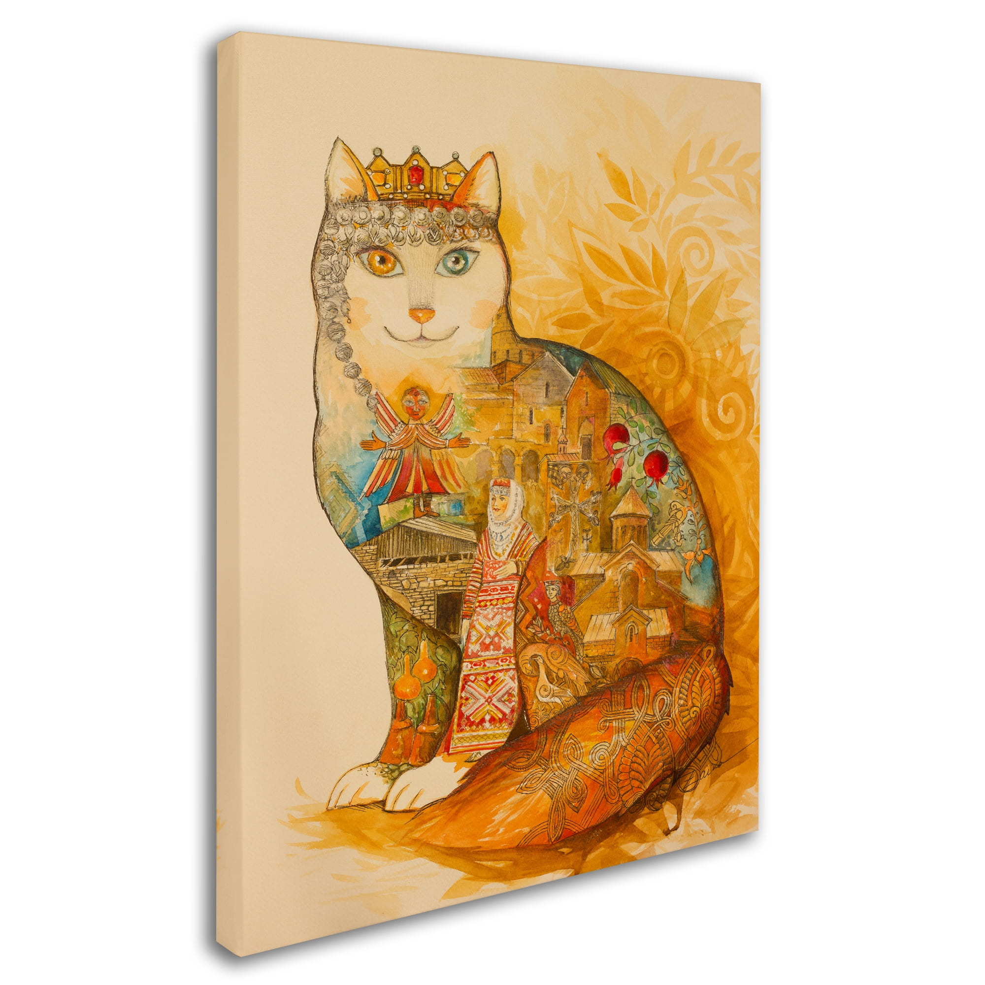 Trademark Fine Art 'Armenia Cat' Canvas Art by Oxana Ziaka