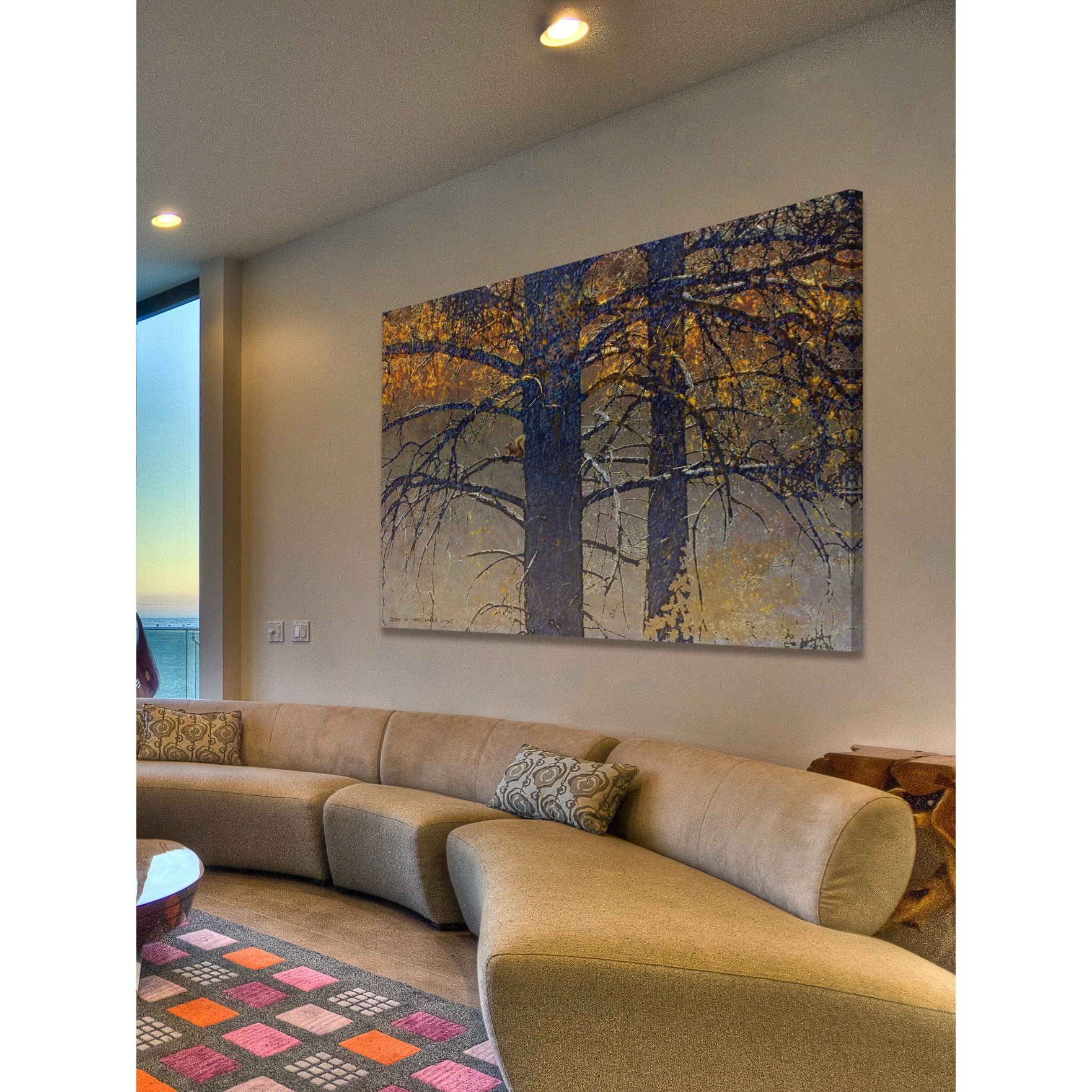 Marmont Hill - "Burnt Tree Squirrel" by Chris Vest Painting Print on Wrapped Canvas