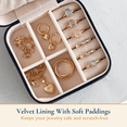 thumbnail image 5 of ComfiTime Travel Jewelry Case – Vegan Leather Jewelry Organizer Box for Men and Women, Small Jewelry Storage Box for Earrings, Bracelet and Watch, Removable Divider, Mother's Day Gift, 5 of 9