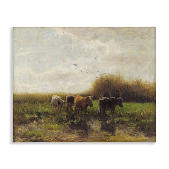 Stupell Industries Contemporary Cattle Stepping Rural Scenery Canvas Art, 30 x 24, by Stellar Design Studio