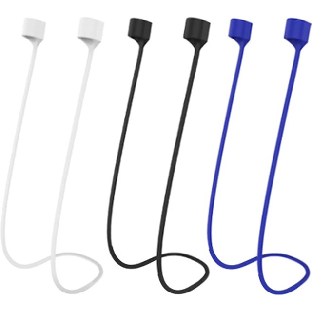 Magnetic Anti-Lost Lanyard for Airpods pro/2/3 Soft Silicone Airpod Accessories Neck Strap and Holder Strap for Running,Fitness,Dancing 3 Pcs(White/Blue/Black)