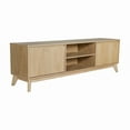 thumbnail image 2 of Emma + Oliver Mid-Century Modern 70" Wooden TV Stand with Two Soft Close Doors, Shelf, Cord Management Hole and Tapered Legs in Light Natural, 2 of 10