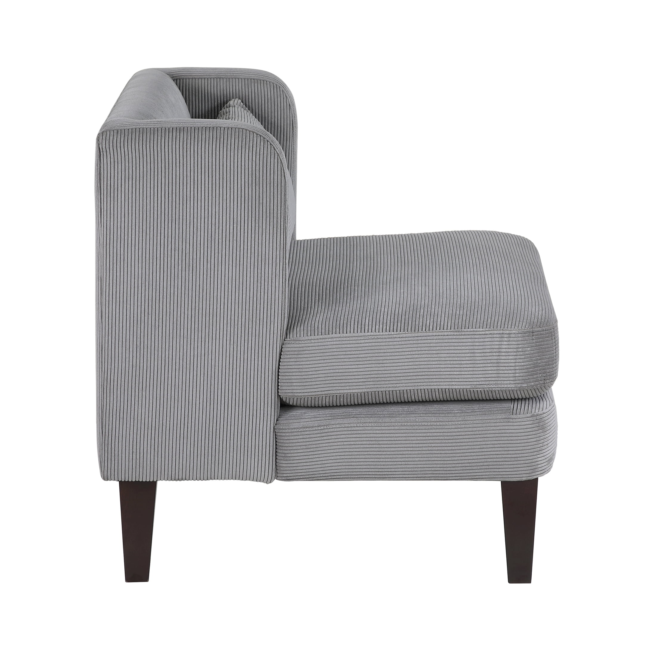 OakvillePark Terncliffe Corduroy Accent Chair with Pillow, Dark Gray