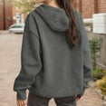 thumbnail image 5 of Women's Zip Up Hoodies Cropped Y2K Streetwear Casual Women's Casual Knit Hoodie Long Sleeve Pullover Sweatshirt With Texture Front Pocket Loose Fit Comfortable Round Neck, 5 of 6