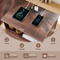 thumbnail image 6 of wow97e Nightstand with Charging Station, Wood Fluted 21.65" Wide End Table with 2 Drawers for Bedroom, Living Room, 6 of 7