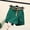 hwj# Green827, variant on Huowey Women'S Casual Short Skorts High Waist Solid Color Button Side Slit Lightweight Wide Leg Denim Shorts Fashionable Summer Stylish Breathable Shorts Dailywear,Black,L