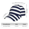thumbnail image 3 of Yiaed Navy Blue And White Stripes Print Cap Adjustable Size for Running Workouts and Outdoor Activities All Seasons, 3 of 5