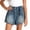 Blue, variant on Women's Casual Jean Capris - Ladies Cropped Denim Pants with Pockets for Office Work Travel Vacation Lightweight All Match Straight Leg Denim Short Trousers Dark Blue M