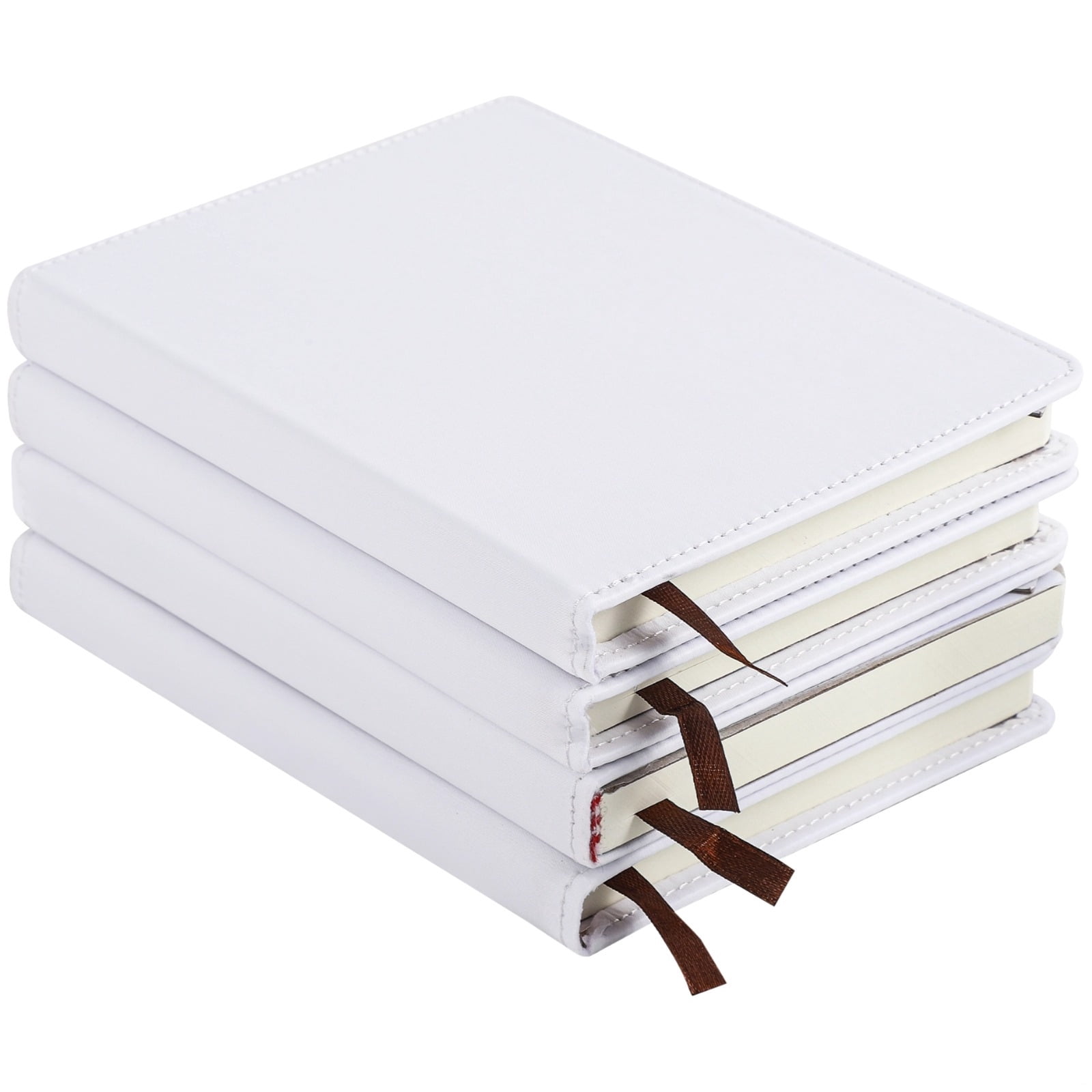 4 Pcs Sublimation Blank Notebooks, Customizable Faux Leather Journals, DIY A6 Hardcover Notepads, Office Supplies, 200 Pages