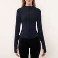 thumbnail image 1 of Ropa de yoga de otoño e invierno, corte ajustado, de moda, adelgazante, manga larga, cuello alto, para correr, con cremallera, top de fitness, abrigo deportivo para mujer, 1 of 5