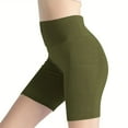 thumbnail image 4 of LOVZFMLL Biker Shorts Women with Pockets High Waisted Tummy Control Gym Running Yoga Sweat Shorts Athletic Workout for Women Army Green L, 4 of 9
