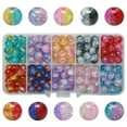 thumbnail image 2 of U8MO 200pcs 10Colors Mixed 8mm Crackle Glass Bead Beading Kit Box for Jewelry Making-9#, 2 of 7