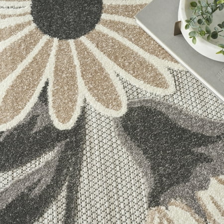 Nourison Aloha Indoor/Outdoor Beige 9' x 12' Area Rug, (9x12)