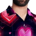 thumbnail image 5 of Valentine's Day Love ECG Men's Casual Poplin Printed Button Down Short Sleeve Summer Beach Shirts - Unisex, 5 of 6
