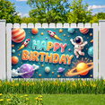 thumbnail image 7 of Space Theme Happy Birthday Banner Astronaut Design Colorful Planets for Kids Party Celebration Decoration, 7 of 7