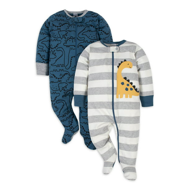 Bezet kennis schoorsteen Gerber Baby Boy Sleep 'N Play Footed Pajamas, 2-Pack - Walmart.com