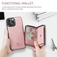thumbnail image 6 of ELEHOLD Luxury Wallet Case for iPhone 14 6.1inch PU Leather Purse Case with Detachable Card Slots Zipper Pocket Kickstand Function Shockproof Case, Pink, 6 of 8