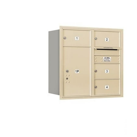 - Salsbury 3708D-04SRP 4C Horizontal Mailbox Includes Master Commercial Lock - 8 Door High Unit - 30.50 Inches - Double Column - 4 Mb2 Doors - 1 Pl6 - Sandstone - Rear Loading - Private Access