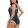 thumbnail image 4 of Picia Farm Dog Duck Moonlight Pattern Women's One Piece Swimsuits,One Shoulder Swimwear Asymmetric ,Ruffle Monokinis Bathing Suits,High Waisted Flattering Bathing Suits-XX-Large, 4 of 8