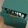 thumbnail image 6 of Modern Green Fluted Dresser - 5 Drawers Tall Wooden Chest with Gold Metal Handles & Legs - Storage Organizer for Bedroom, Living Room, Entryway - Size: 75x46x121.5cm, Five Drawers, 6 of 8