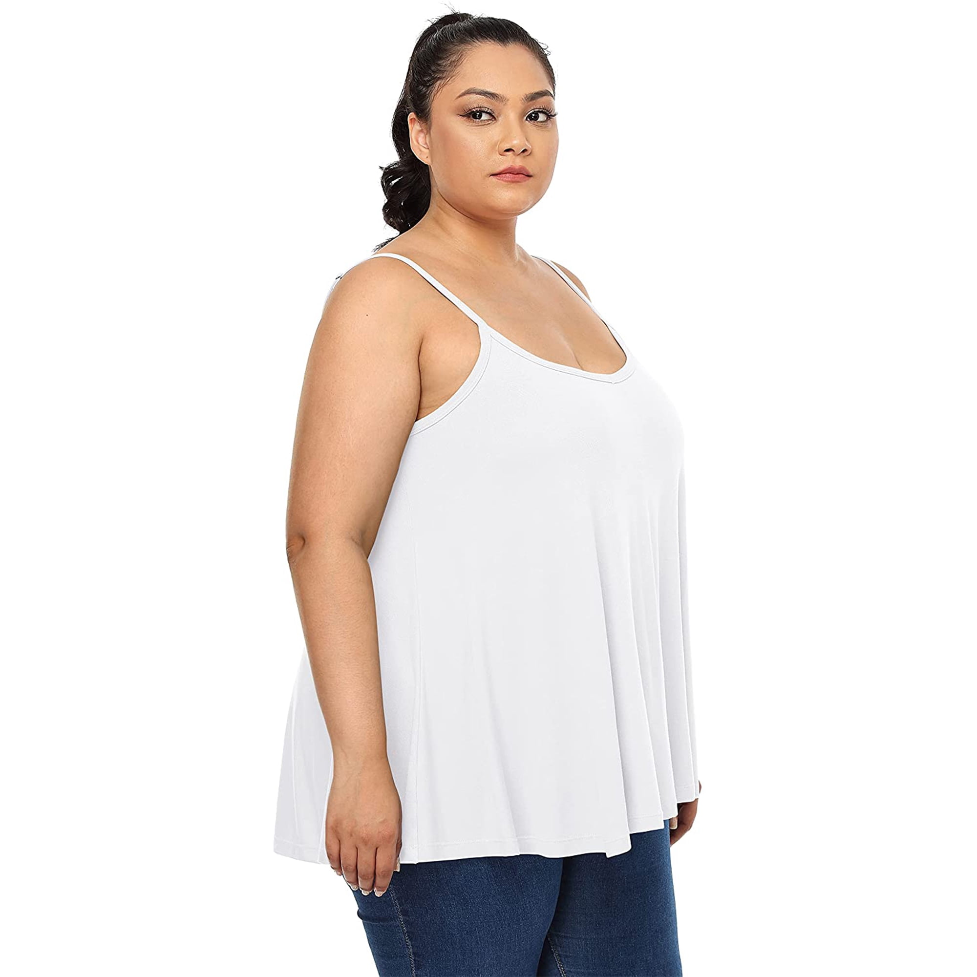 Debardeur Fluide pour Femme avec Camisole Grande Taille et Spaghetti Reglable