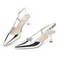 thumbnail image 2 of JENN ARDOR Slingback Kitten Low Heel Closed Pointed Toe Dress Pumps for Women, 2 of 5
